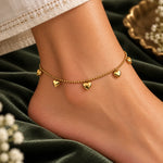 Golden Hearts Charm Anklet 3