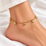 Golden Hearts Charm Anklet 4