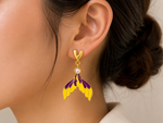 Korean Heart Shaped Pearl Purple Gradient Fishtail Earrings 3