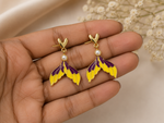 Korean Heart Shaped Pearl Purple Gradient Fishtail Earrings 4
